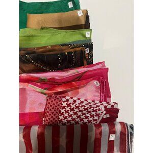 Assorted Polyester 7 Silk Scarves Lot Of 7 - Jones New York & Others - Various C